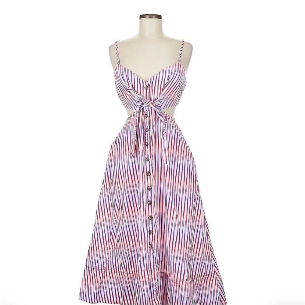 Saloni Striped Cutout Dress